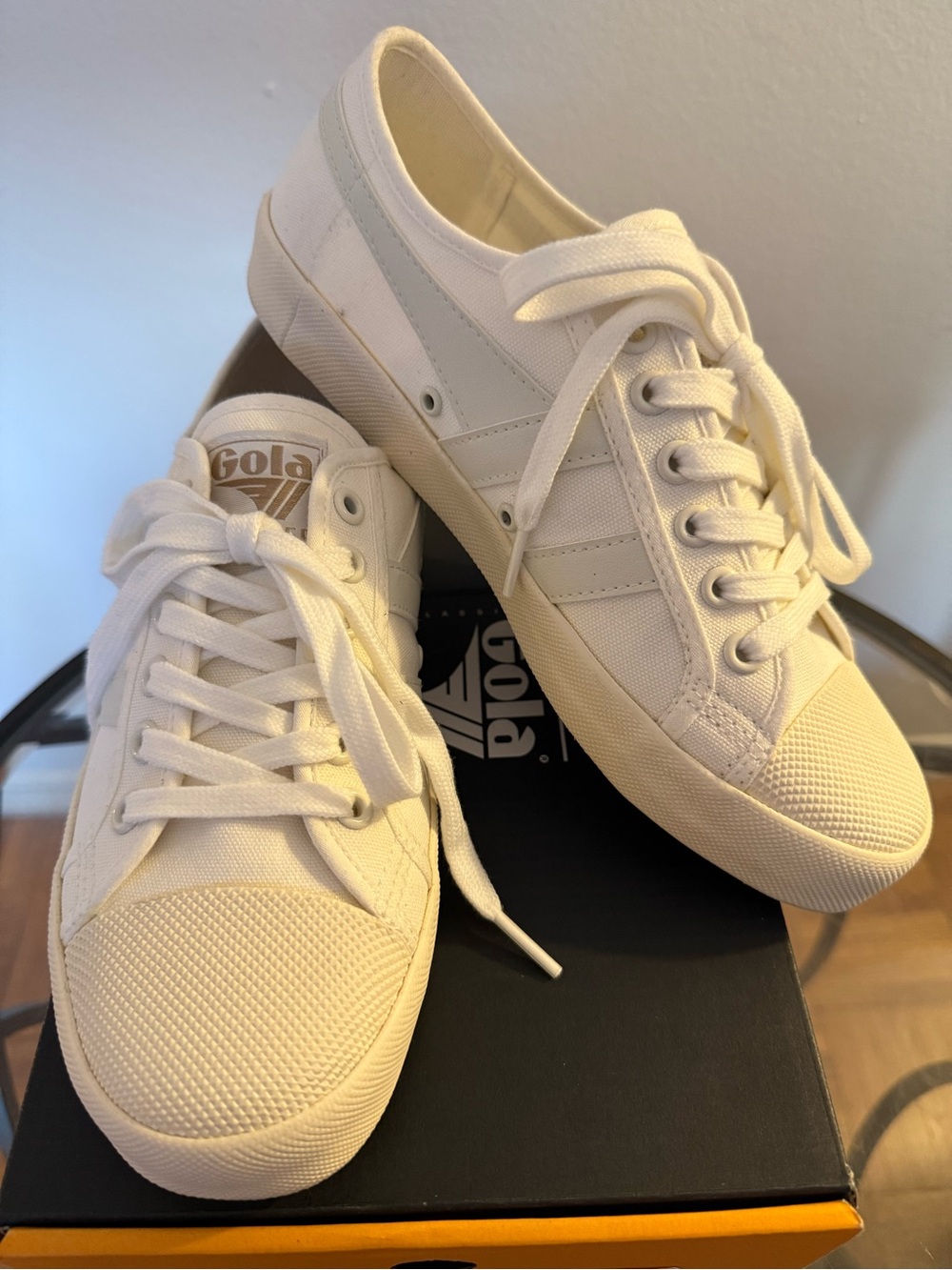 Gola 👟 Coaster | Women's Off-White/Cream Low-Top Canvas Sneakers